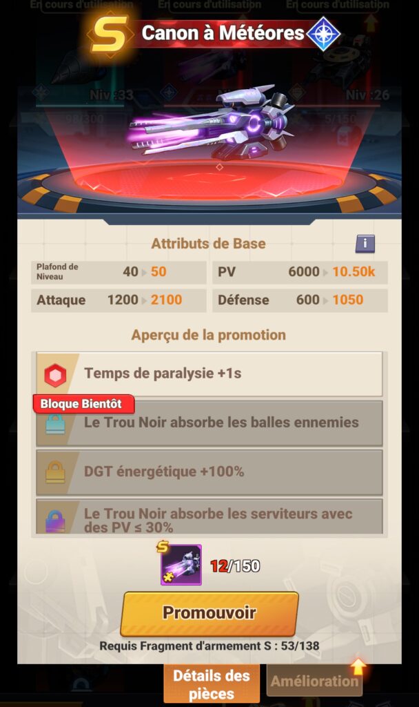 Comment bien choisir les buffs ou bonus d’armes ? Canon à Météores dans le jeu Mech Assemble: Zombie Swarm